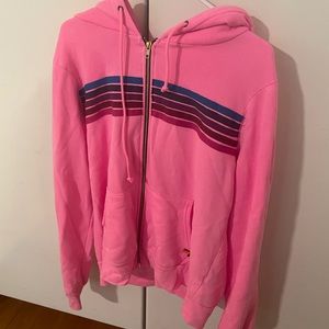 neon pink 5 stripe aviator nation hoodie